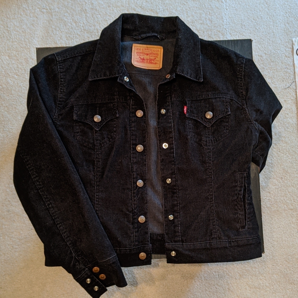 Levi's black corduroy jean jacket